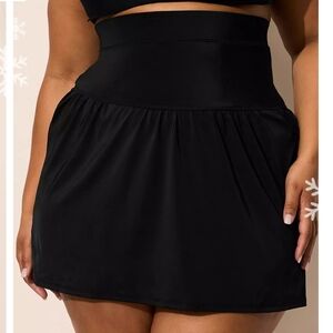 Black High-Waisted Swim Skirt